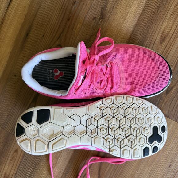 Nike Free 4.0 Flyknit Pink Running Sneaker Women’s Size 8 - Picture 7 of 8